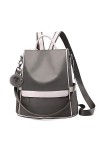 Sac à dos en nylon imperméable et antivol pour femme, Gris., Grey-Large, Ordinateur portable