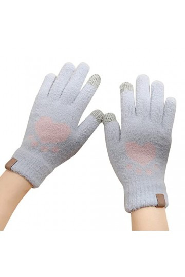 Gants dhiver pour femmes Gants pour écran tactile Gants thermiques Gants chauds tricotés en acrylique Gants automne hiver Un
