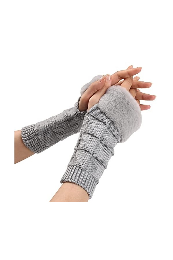 OBiQuzz Gants dhiver pour femmes, gants chauds coupe-vent, élastiques, gants noirs, gants thermiques pour femme, chaussures 