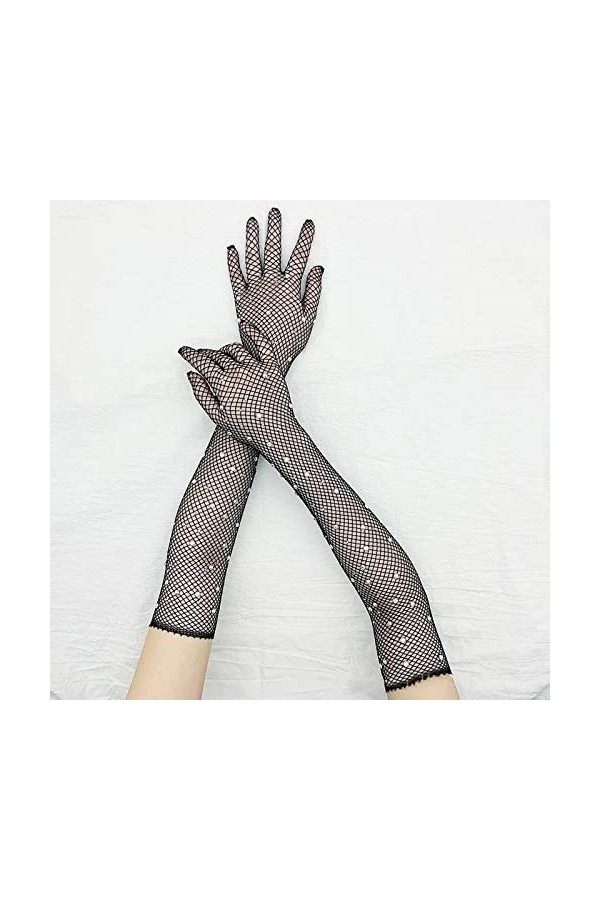 Gefomuofe Mitaines en dentelle pour femme - Mitaines de conduite - Mitaines courtes - Pour mariée - Mariée - Opéra - Fête dH