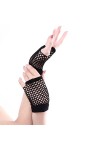 Panja Short Net Gants Résilles Mitaines Courte Extensible Blanc, Noir, Rouge, Vert, Violet, Jaune, Bleu, Orange, Rose Bleu