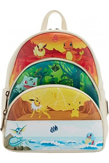 Loungefly Elements Sac à bandoulière triple poche pour femme, multicolore, Sac à dos