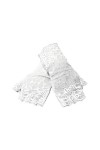 Gefomuofe Gants en dentelle pour femmes Gants de mariage courts pour femmes Gants brodés en dentelle sans doigts Protection s