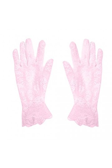 AFBORD 1 paire de gants de mariée en crochet avec motif floral, rose, A