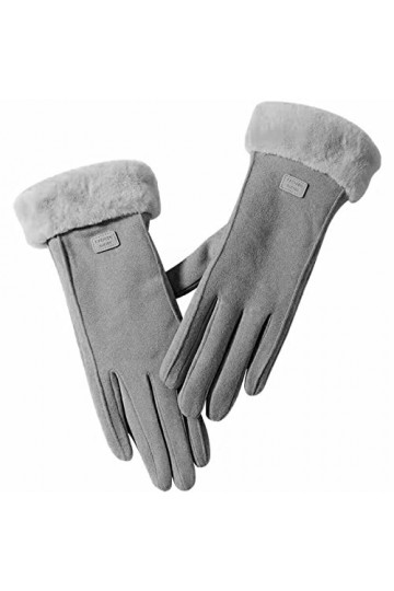 Gants dhiver pour femme - Moufles douces et chaudes - Protection contre le froid - Couleur unie - Gants pour femme - Équitat