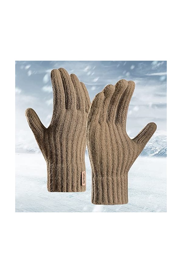 Gants dhiver pour femmes Gants pour écran tactile Gants thermiques Gants chauds tricotés en acrylique Gants automne hiver Un