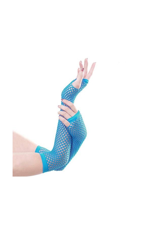 Gants longs Punk Rave pour femme - Noir - Avec trous pour le pouce, Orange1., taille unique