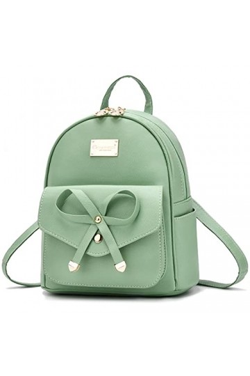 Mini sac à dos en cuir avec nœud pour filles, vert