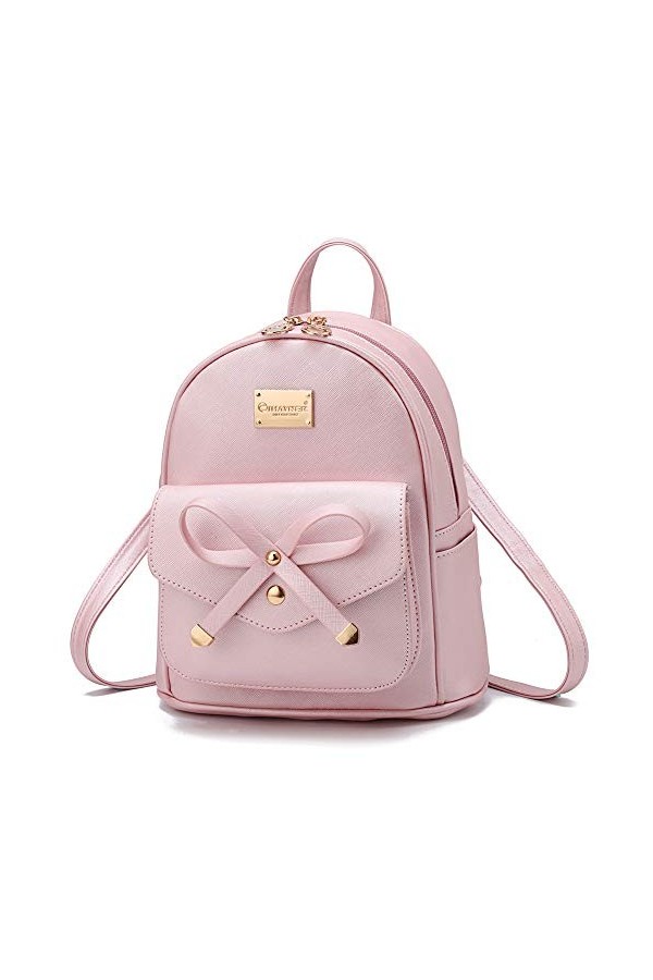 Mini sac à dos en cuir avec nœud pour filles, vert