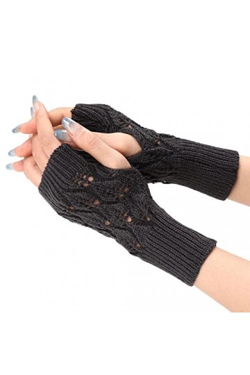Chauffant pour Femmes Doux Extensible Longueur Manches Gants Tricot Chaud Gants Longs Filles Gants Hiver Tricoté Gants