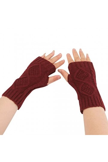Mitaines sans doigts pour femme - Mitaines avec trou pour le pouce - Tricoter - Mitaines sans doigts - Gants longs pour fille