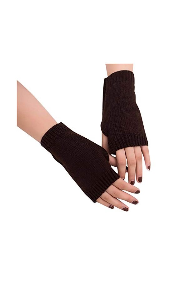 Chauffe-mains sans doigts pour femmes - Chauffe-bras - Mitaines en tricot - Mitaines sans doigts - Chauffe-mains - Mitaines t