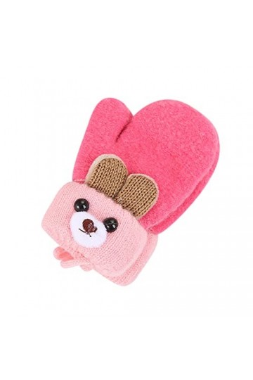 Gants tricotés chauds et mignons en laine de velours épais pour lhiver jusquà des années dessin animé plus couche double ga