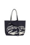Lacoste Femme Impression sur Toile enduite réversible Sac fourre-Tout, Bleu, L
