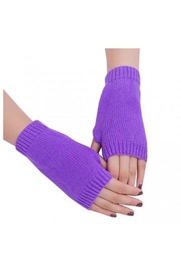 Mitaines tricotées mi-gants chauds femmes bras chauds hiver gants doux gants en soie pour femme S