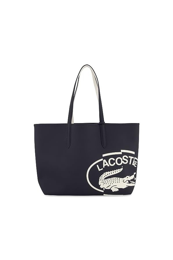 Lacoste Femme Impression sur Toile enduite réversible Sac fourre-Tout, Bleu, L