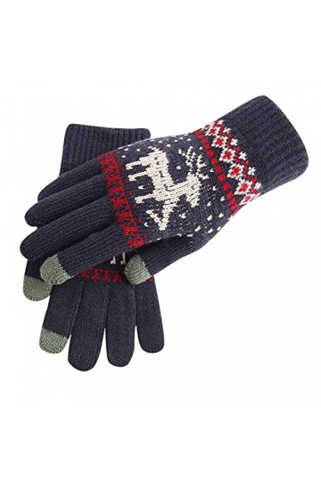 Femmes Gants Hiver Chaud à écran Tactile Gants Chic Tricoté en Laine Gants Sport Chauffants avec doublure polaire Hiver Chaud