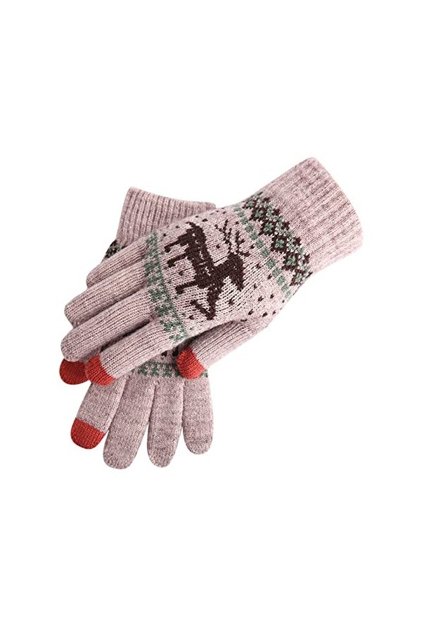 Femmes Gants Hiver Chaud à écran Tactile Gants Chic Tricoté en Laine Gants Sport Chauffants avec doublure polaire Hiver Chaud