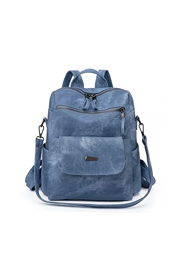 WYFJNX Sac à dos en cuir synthétique pour femme - Tendance - Multifonction - Sac à main pour femme - Sac à dos de voyage, caf