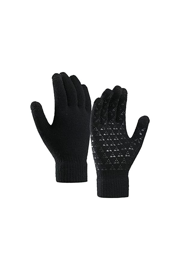 Gants pour écran tactile - Gants dhiver pour homme et femme - Gants thermiques en tricot - Gants de vélo dhiver - Protectio