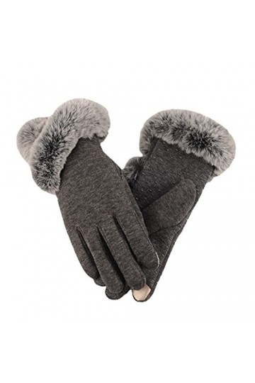 HANXIULIN Gants dhiver chauds pour femme - Gants dhiver tricotés - Moufles chaudes pour écran tactile - Doubles couches - G