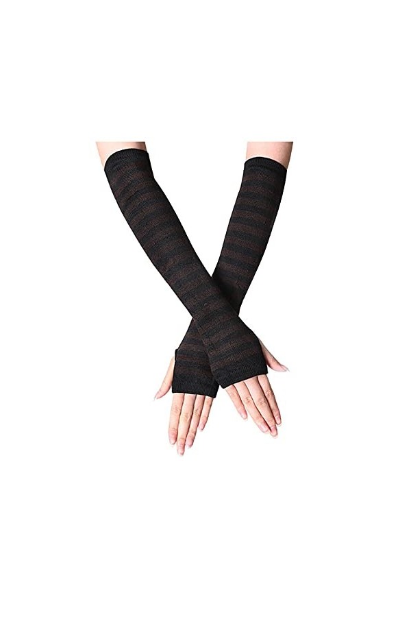 JLGY Mitaines pour femme avec trous pour le pouce - Élastiques - Long costume de fête - Mitaines - Mitaines - Mitaines - Rayu