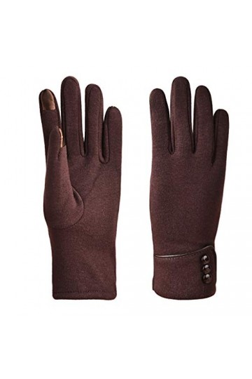 Gants à boutons chauds et tendance pour lhiver - Pour femme, marron, taille unique