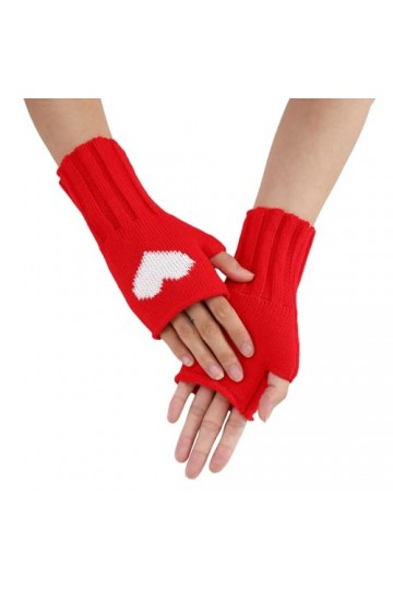Gants chauds pour femme - Chauffe-bras tricotés - Longs sans doigts - Manchettes avec trou pour les pouces - Gants dhiver en