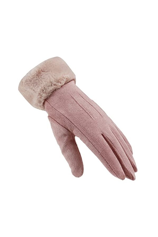 Gants chauds tendance pour femme - Pour lextérieur - Équitation, conduite - Couleur unie - En polaire - Antidérapants - Pour