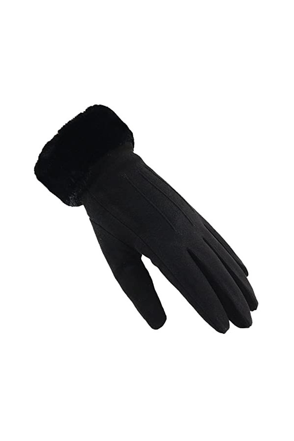 Gants chauds tendance pour femme - Pour lextérieur - Équitation, conduite - Couleur unie - En polaire - Antidérapants - Pour