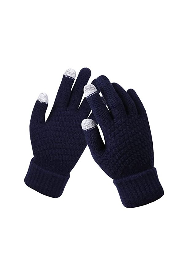 STKOOBQ Gants dhiver pour homme en tricot avec impression créative pour femme avec écran mobile épais et tendance avec motif