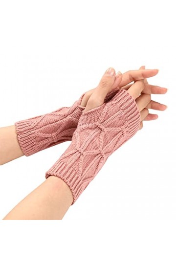 Gants dhiver chauds en laine - Gants chauds en laine - Chauffe-pouls - Gants chauds en tricot - Gants dextérieur sans doigt