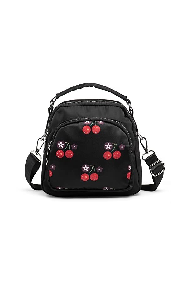 LaRechor Femmes Petit Sacoche Sac à Bandoulière Mini Sac à Dos Nylon Pochette de Feuilles Colorées de Mode Soirée Voyage Jour