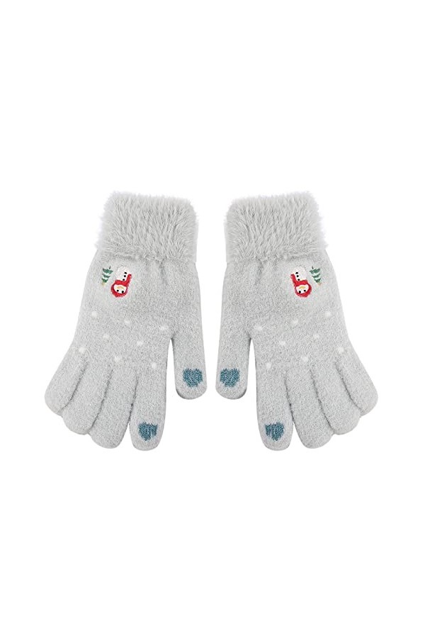 Luckywaqng Gants épais imitation laine vison écuries gants thermiques femmes hiver Noël écran tricoté équipement de sports d
