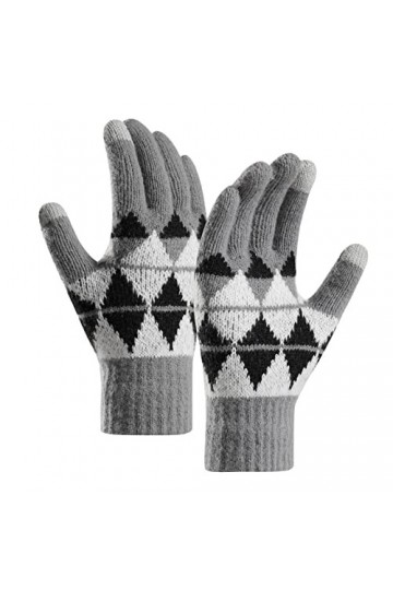 TDEOK Costume de danse du ventre pour femme - Gants dhiver chauds en tricot - Manchette élastique - Gants en cuir - Doublure