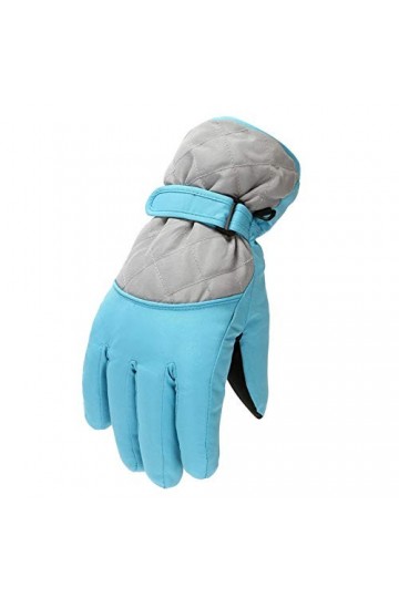 Moufles de sport coupe-vent pour enfants de 6 à 11 ans, gants pour femme, par temps froid, chauffés, bleu clair, taille uniqu