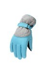 Moufles de sport coupe-vent pour enfants de 6 à 11 ans, gants pour femme, par temps froid, chauffés, bleu clair, taille uniqu