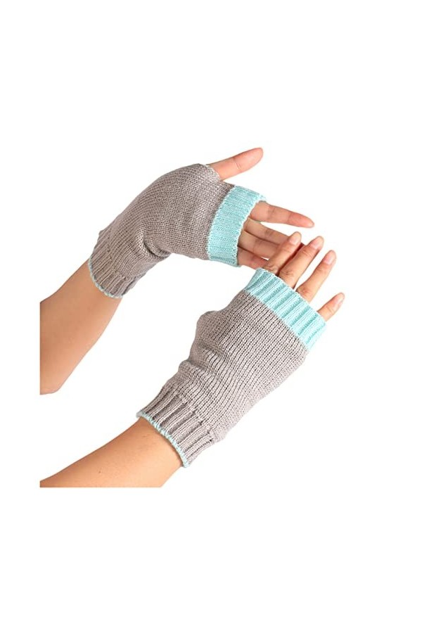 Mitaines pour femme - Mitaines en tricot solide - Demi-épissure - Décontracté - Joli motif tricoté pour femme - Moufles pour 