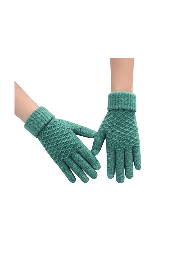 Gefomuofe Gants tricotés pour femme avec dégradé de couleur - Gants dhiver ombrés - Gants pour écran tactile - Automne et hi
