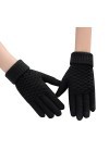 Gefomuofe Gants tricotés pour femme avec dégradé de couleur - Gants dhiver ombrés - Gants pour écran tactile - Automne et hi