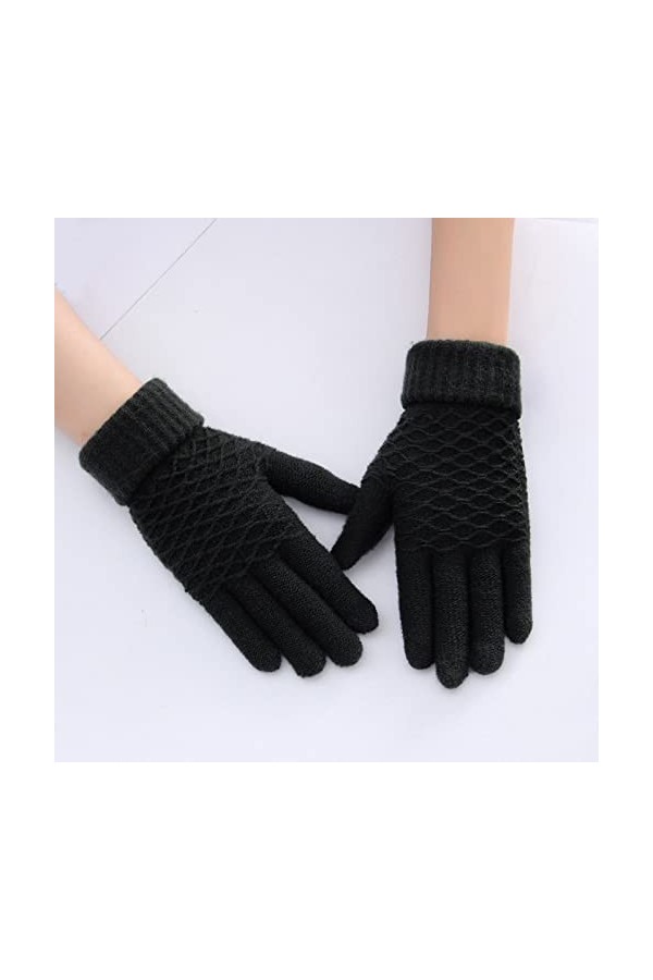 Gefomuofe Gants tricotés pour femme avec dégradé de couleur - Gants dhiver ombrés - Gants pour écran tactile - Automne et hi