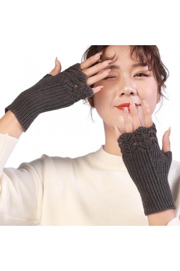 Mitaines sans doigts pour femme - Tricot classique - Mitaines - Mitaines tricotées - Mitaines sans doigts - Chaudes - Unisexe