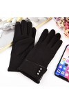 Gants à boutons chauds et tendance pour lhiver - Pour femme, Noir , taille unique