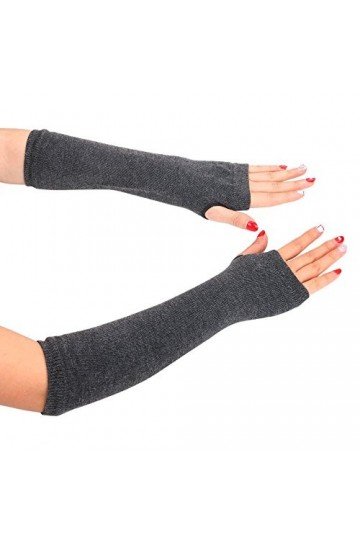 TDEOK Bandeau Rouge Hiver Mitaines Tricotées Gants Chauds Poignet Main Manches Longues Mitaines Manchettes Bras Femme Coton, 