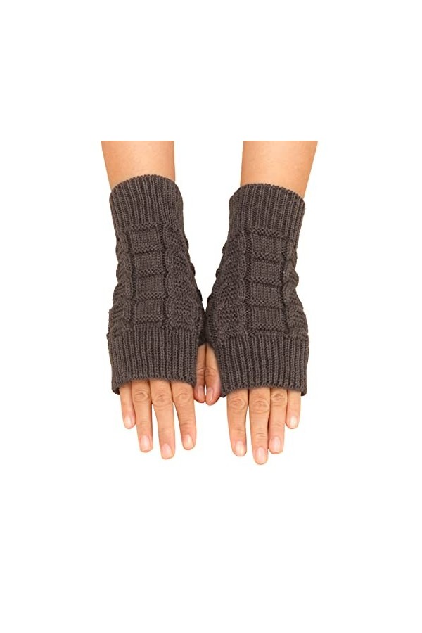 IQYU Gants Femmes Décontracté Automne et Hiver Simple Modèle de Vernis Normal Tricoté Mitaines Mitaines Mitaines Dentelle Crè