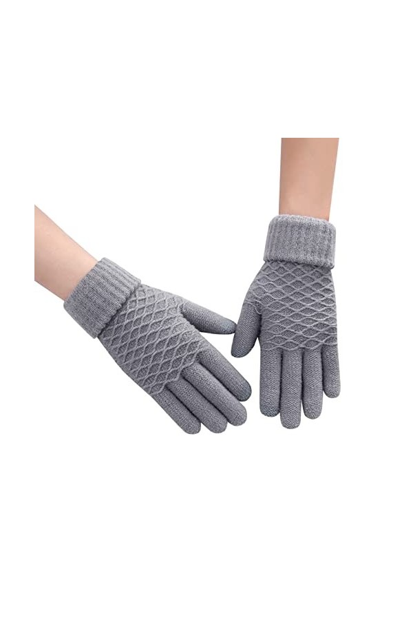 Gefomuofe Gants tricotés pour femme avec dégradé de couleur - Gants dhiver ombrés - Gants pour écran tactile - Automne et hi