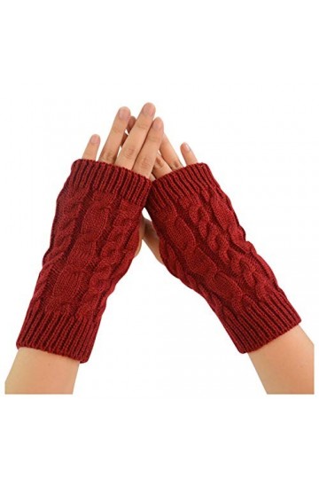 Mitaines sans doigts avec trou pour le pouce en tricot mi-doigts tendance mitaines tricotées chauffe-bras dhiver chauds