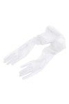 Aislor Gants Femme Mariée Mariage Cocktail Gants Longs/Courts Moufles Transparent Complet Doigt Manchettes Accessoires Rouge 