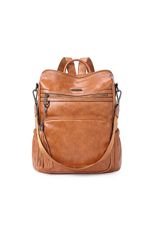 CLUCI Sac à Dos Femmes en Cuir Sac a Dos Elegant Voyage Grand Sac à Bandoulière Pour Dames Avec Gland