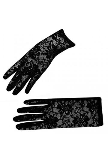 oAutoSjy Gants Courts pour femme avec Dentelle Été Soleil Protection UV Moufles en Dentelle Gants Mariage Anti-Dérapant Condu